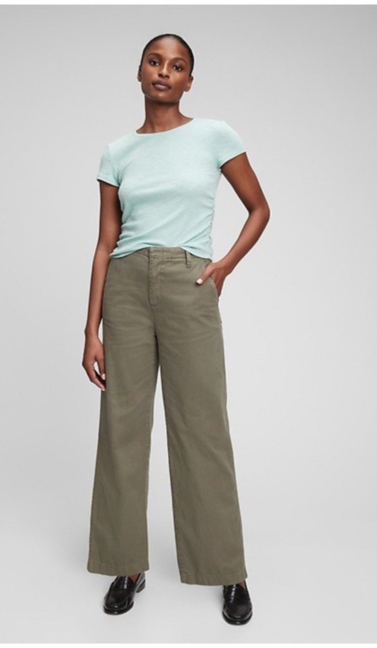 GAP Loose Khaki Jeans Womens Size 6 NEW Mesculen Green 100% Cotton Straight Leg